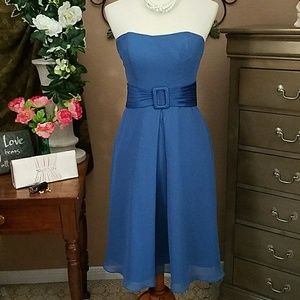 👗Alfred Angelo Strapless Indigo Dress